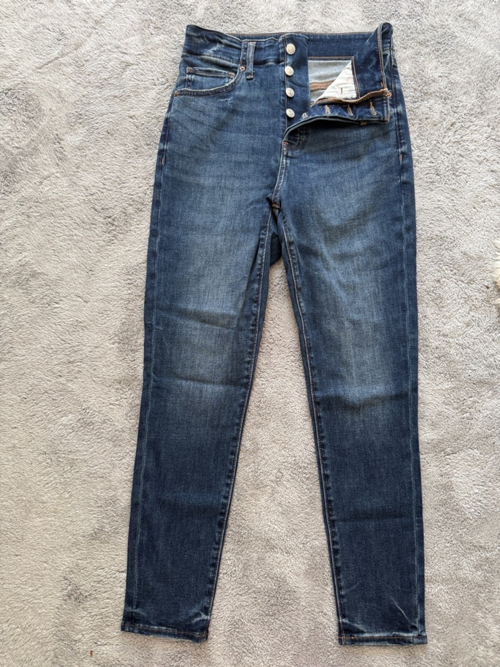 Women's High-Rise Button-Fly Cropped Skinny Jeans